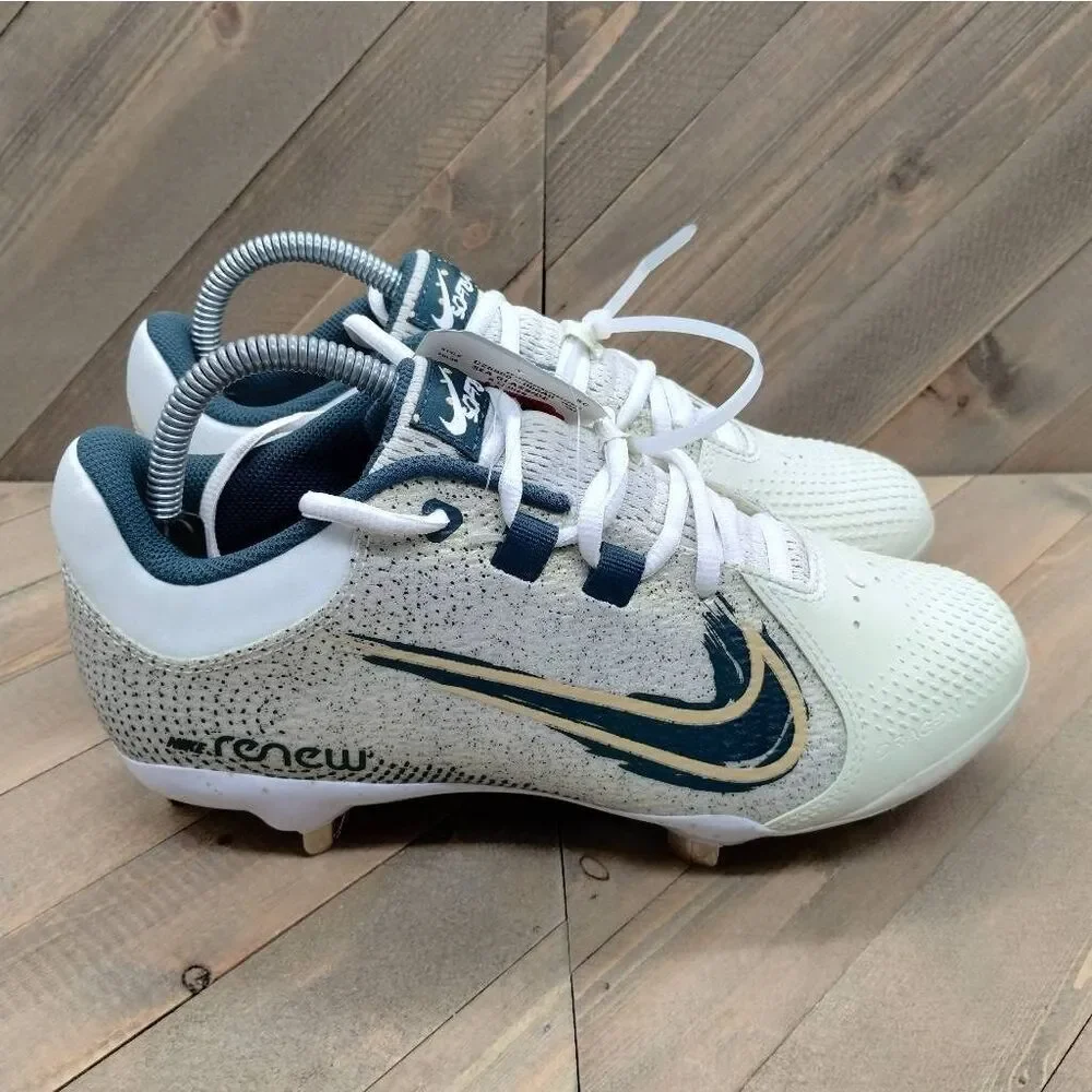 Nike Hyperdiamond 4 Pro MCS Softball Cleats‎ Womens Size 8.5 Beige Green Shoes